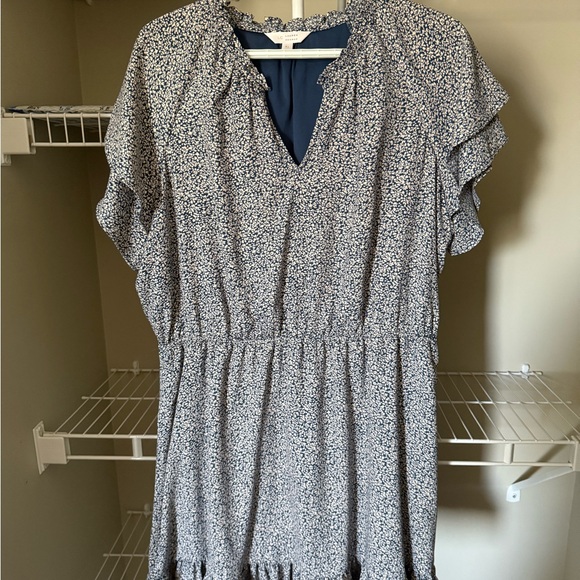 Blue and White Ruffled Dress - Picture 1 of 2